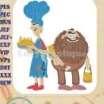 The Twits Mr and Mrs Fill Embroidery Designs with Worm Pie - Instant Download