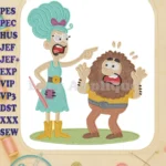 Roald Dahl's The Twits Mrs. Twit Scolding Mr. Twit fill embroidery designs - Instant Download