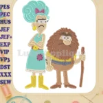 Grumpy Mr. and Mrs. Twit Fill Embroidery Designs - Instant Download