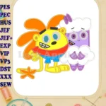 Joyful Wubbzy and Daizy cartoon applique embroidery designs - Instant Download