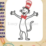 Dr Seuss Cat in Hat Applique Embroidery Designs - Instant Download
