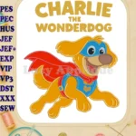 Charlie the Wonderdog Superhero Applique Embroidery Designs - Instant Download