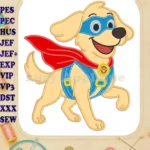 Happy Charlie the Wonderdog Superhero Applique Embroidery Designs - Instant Download
