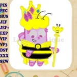 Greatest Thing Ever Cartoon Queen Bee Applique Embroidery Designs - Instant Download