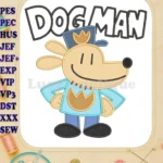Official Dog Man Police Dog Applique Embroidery Designs for Kids - Instant Download