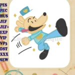 Joyful Dog Man Applique Police Officer Embroidery Designs - Instant Download