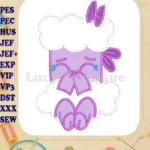 Sad Purple Cloud Applique Embroidery Designs - Greatest Thing Ever Character - Instant Download