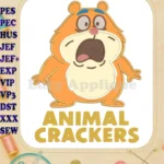 Animal Crackers Surprised Hamster Applique Embroidery Designs - Instant Download