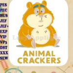Chubby Orange Animal Crackers Character Applique Embroidery Designs - Instant Download