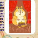 Applique Animal Crackers Hamster Worried on Stage Embroidery Designs - Instant Download