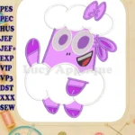 Purple Cloud Character Applique Embroidery Designs from A Garden Movie - Instant Download
