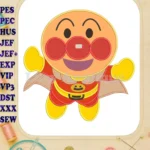 Anpanman Chapon's Hero Flying Applique Embroidery Designs for Kids - Instant Download