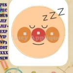 Peaceful Sleeping Anpanman Chapon's Hero Applique Embroidery Designs - Instant Download
