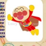 Anpanman Chapon's Hero Flying Applique Embroidery Designs for Kids - Instant Download