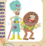 The Twits Angry Mrs and Happy Mr Fill Embroidery Designs - Instant Download