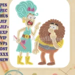 Mrs. Twit Yelling at Mr. Twit Roald Dahl Fill Embroidery Designs - Instant Download