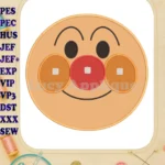 Anpanman Chapon's Hero Smiling Face Applique Embroidery Designs - Instant Download