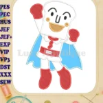 Anpanman Chapon's Hero Flying Superhero Bread Slice Applique Embroidery Designs - Instant Download