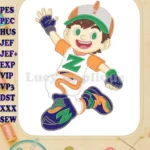 Energetic BoBoiBoy Applique embroidery designs with Z shirt and cap - Instant Download