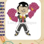 BoBoiBoy Smiling Hero Applique Power Fists Embroidery Designs - Instant Download