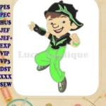 Smiling BoBoiBoy Green Power Action Applique Embroidery Designs - Instant Download