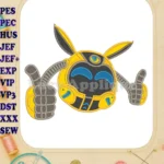 BoBoiBoy Probe robot thumbs up applique embroidery designs for kids - Instant Download