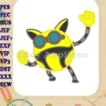 Dynamic BoBoiBoy Ochobot yellow robot character applique embroidery designs - Instant Download