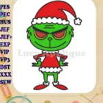 Dr Seuss Grinch Applique Christmas embroidery designs for holiday crafting - Instant Download