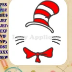 Dr Seuss Cat in the Hat Applique Machine Embroidery Designs - Instant Download