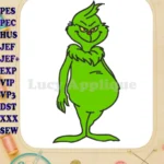 Dr Seuss Grinch Applique embroidery designs for Christmas holiday - Instant Download