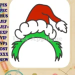 Dr Seuss Grinch Christmas Santa Hat Applique embroidery designs - Instant Download