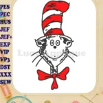 Iconic Dr Seuss Cat in the Hat Applique Embroidery Designs - Instant Download