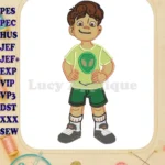 Elio Cartoon Boy Applique Alien Shirt Embroidery Designs - Instant Download