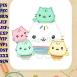 Gabby's Dollhouse Cakey Cat Applique embroidery designs with sprinkles - Instant Download