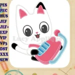 Gabby's Dollhouse The Movie Pandy Paws Applique Music Player Embroidery Designs - Instant Download