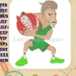 Dynamic Applique Goat Basketball Player Machine Embroidery Designs - Instant Download