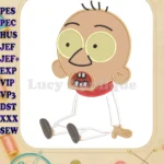 Masameer Junior Surprised Big Eyed Character Applique Embroidery Designs - Instant Download