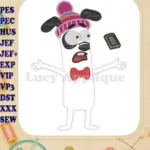 Masameer Junior Shocked Applique Embroidery Designs with Falling Phone and Beanie - Instant Download