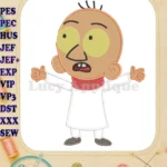 Masameer Junior Applique embroidery designs character with red scarf - Instant Download