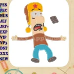 Shocked Masameer Junior Saud Ushanka Hat Applique embroidery designs - Instant Download