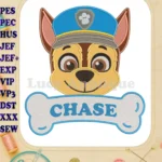 Happy Chase Paw Patrol Dino Movie Applique embroidery designs - Instant Download