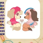 Adorable Paw Patrol Dino Movie Skye Liberty Applique Embroidery Designs - Instant Download