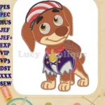 Paw Patrol Dino Movie Tracker Pirate Applique Embroidery Designs - Instant Download