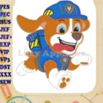 Paw Patrol Rubble Dino Movie Applique embroidery designs - Instant Download