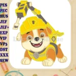 Happy Rubble Paw Patrol Dino Movie applique embroidery designs digger puppy - Instant Download