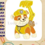 Paw Patrol Rubble Dino Movie Applique Digger Machine Embroidery Designs - Instant Download