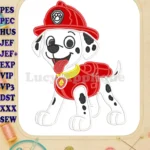 Paw Patrol Marshall Firefighter Puppy Applique Embroidery Designs - Instant Download