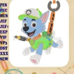 Rocky Paw Patrol Dino Movie Applique Embroidery Designs with Claw Tool - Instant Download