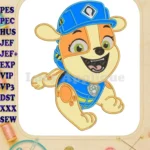 Happy Liberty Paw Patrol Dino Movie Applique Embroidery Designs - Instant Download