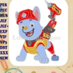 Paw Patrol Dino Movie Rubble Applique Machine Embroidery Designs - Instant Download